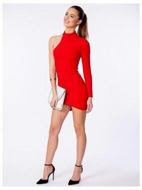 Bodycon mini dress naked shoulder sexy XS